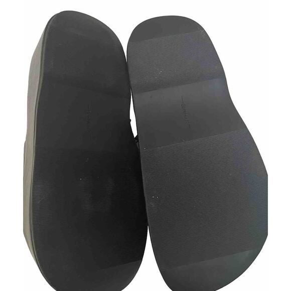 Bershka NWT Platform Slides Women's7.5 Sandals Round Toe Black Boho 90s Hippy - Picture 10 of 16